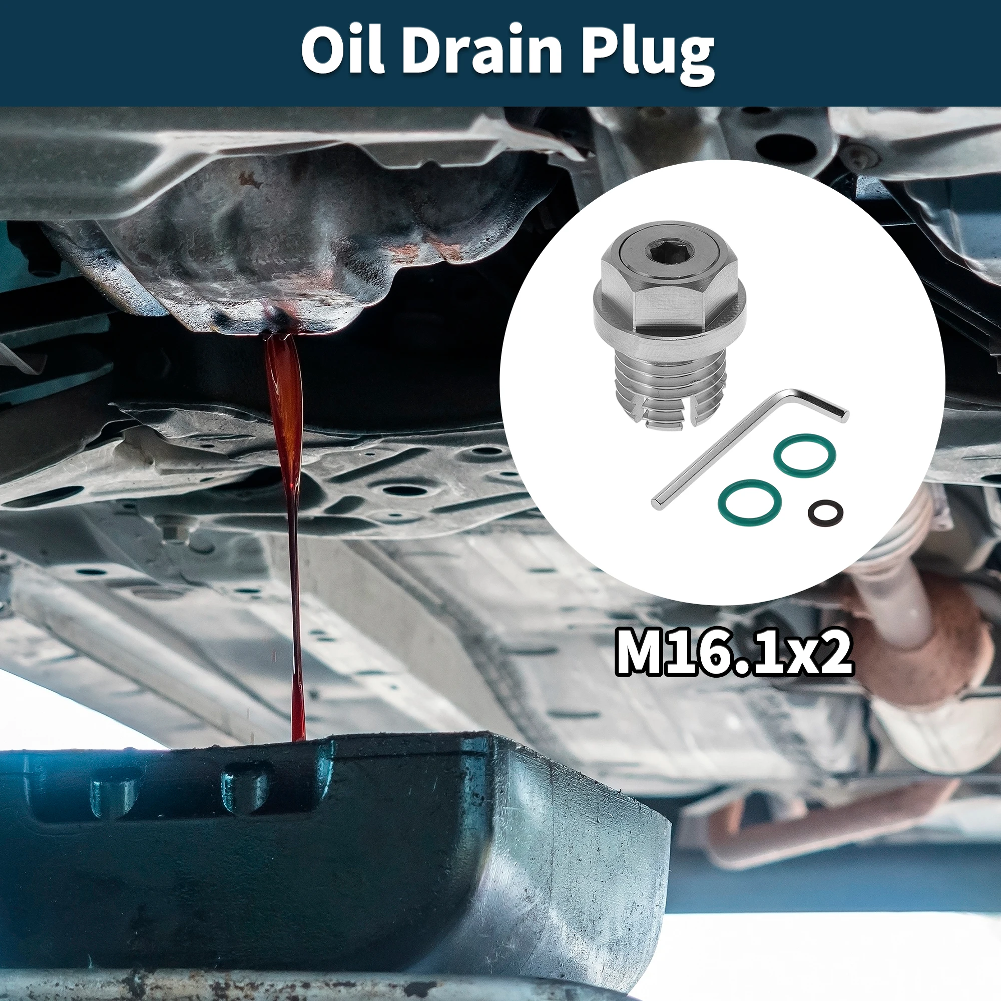 

UXCELL M16.1x2 Oil Drain Plug Oil Pan Drain Bolt Screw Thread Repair Stainless Steel