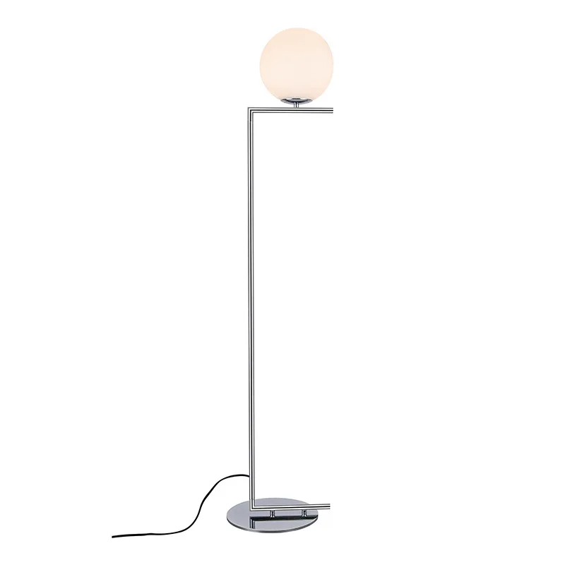 

Nordic light luxury glass ball floor lamp, hotel simple atmosphere light, living room bedroom round ball night light