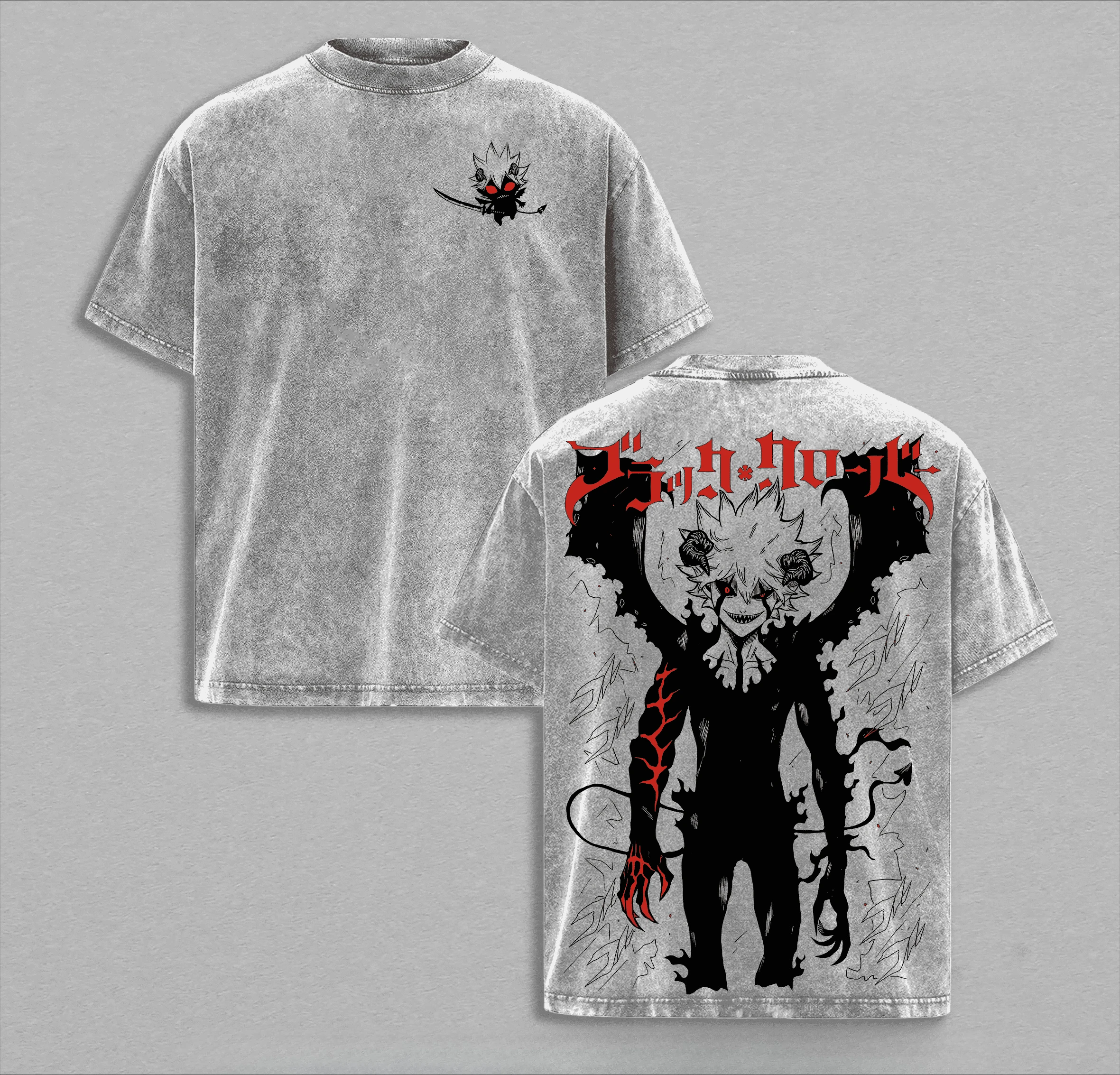 Anime Black Clover Asta T-shirt Men's Clothing Vintage Y2k Washed T Shirt Summer Casual Short Sleeve Loose Cotton Tees Tops view 2