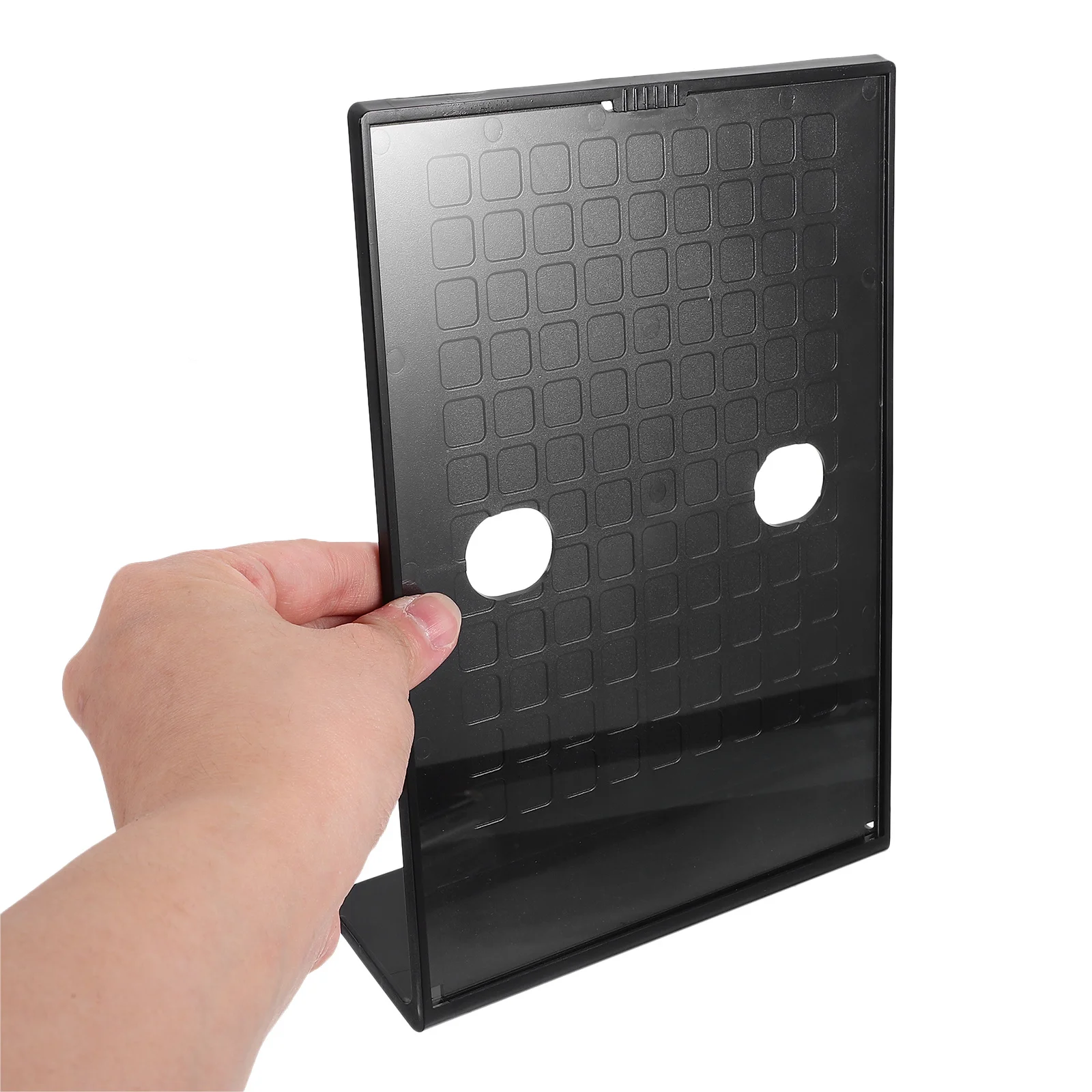 

Slant Plastic Sign Holder Clear Menu Stand Stable Base Elegant Design for Cafes Restaurants Hotels Conferences Display