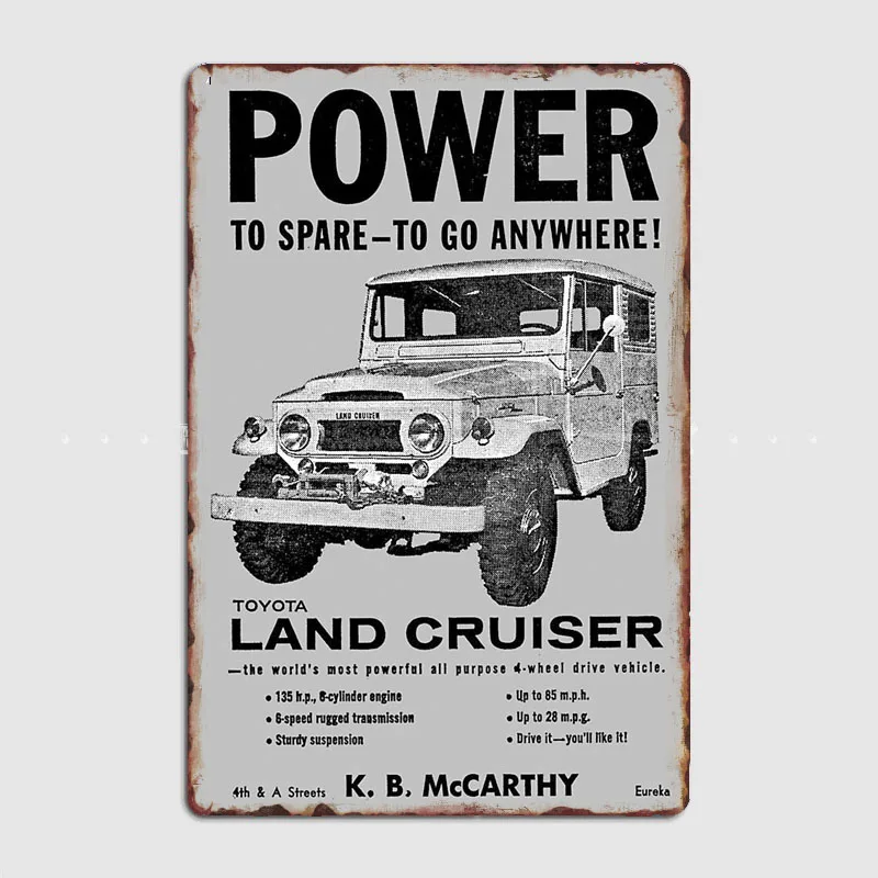 Retro Land Cruiser Metal Plaque Poster Retro Custom Automobile Club Wall Art Pub Tin Sign Vintage Home Room Decor