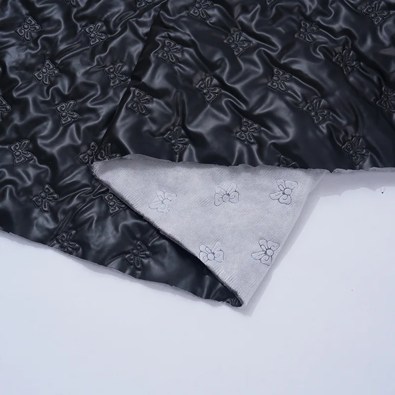 100X138CM Ultrasonic Embossed Bow Quilted Pressed Cotton Polyester Fabric 2mm ThickThrow Pillow Bag Pet Outdoor Picnic Mat Diy