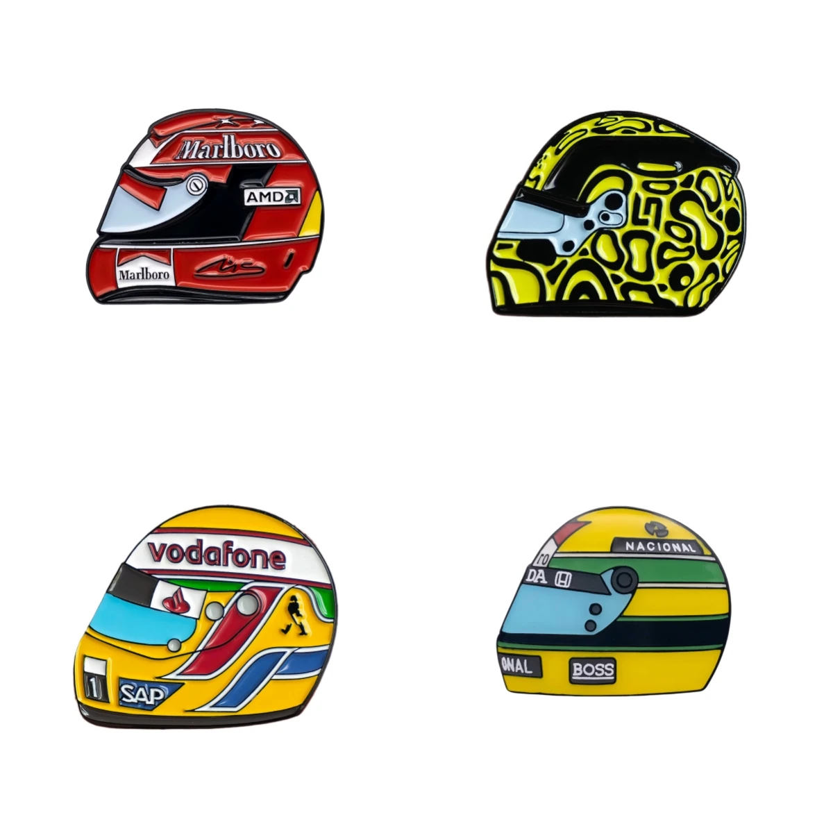 Pin de esmalte duro para casco de carreras F1 (no es esmalte suave)