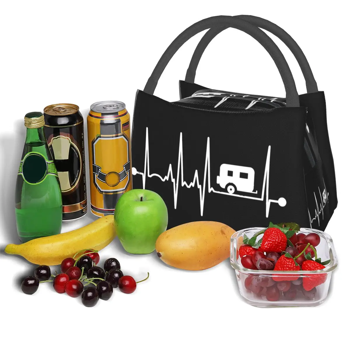 Camper Heartbeat Lunch Bags para mulheres, caixa de Bento isolada, sacola de piquenique à prova de vazamento, refrigerador, bolsa térmica para estudante