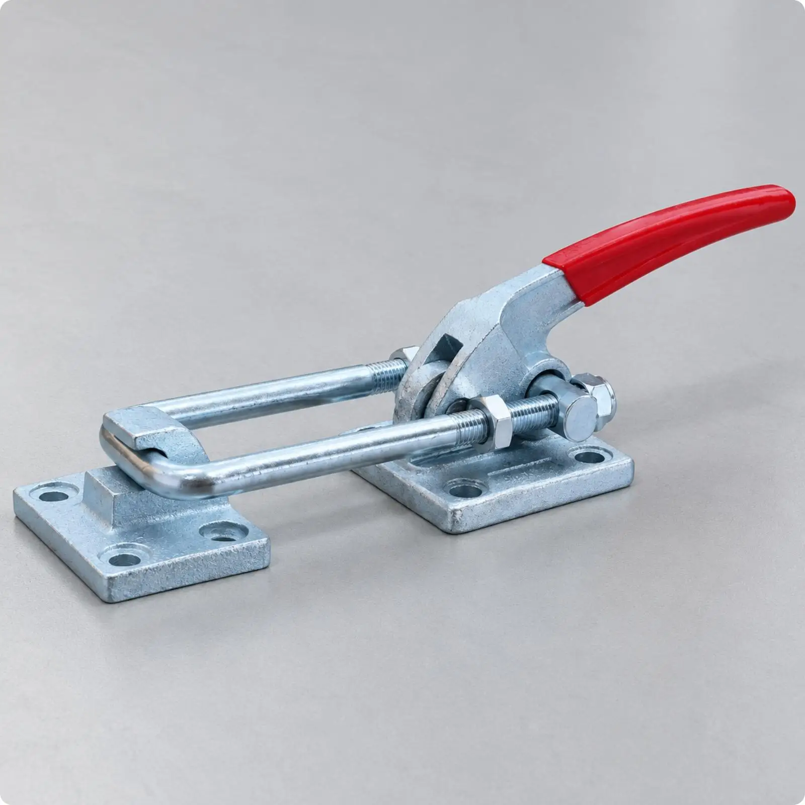 Toggle Clamp Lock 40380 Style with Curved Catch and Threaded Rods for Cabinet Door Panel Jig Base Workshop Use