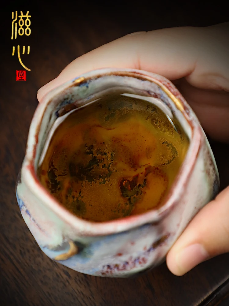 High-End Huang Ronghua Ceramic Zhi Wild Burning Cup Retro Single Firewood Stoneware Tea Surprised Silence