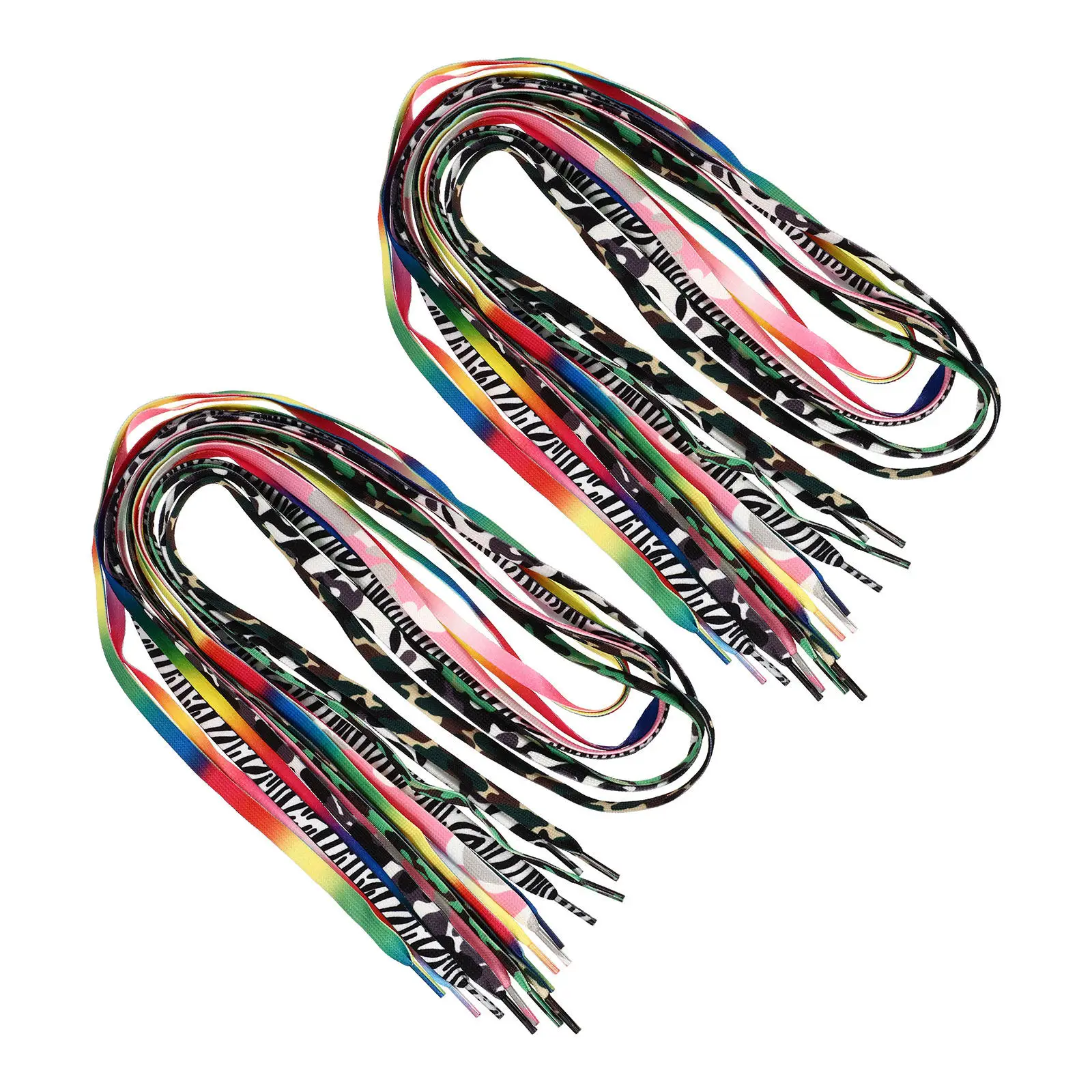 

8Pairs Roller Skates Shoelaces Wear-Resistant Polyester Flat Shoelaces for Ice Sports Sneakers Outdoor Shoes Flat Shoelace
