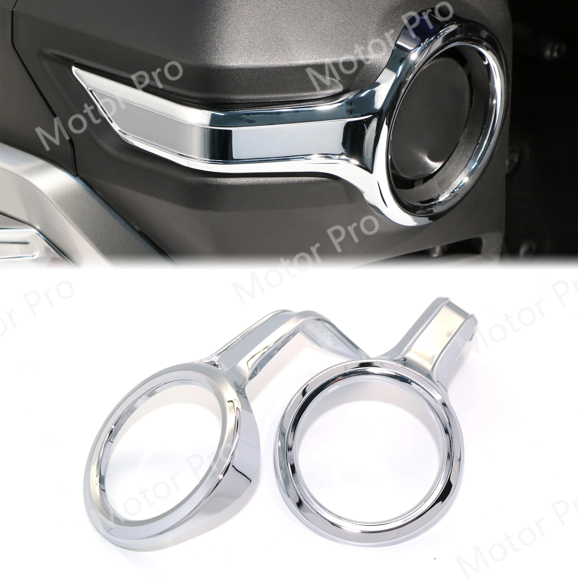 Chrome ABS Plastic Fog Light Trim For HONDA Goldwing GL1800 2018 2019 2020 2022 Motorbike Accessories Gold Wing