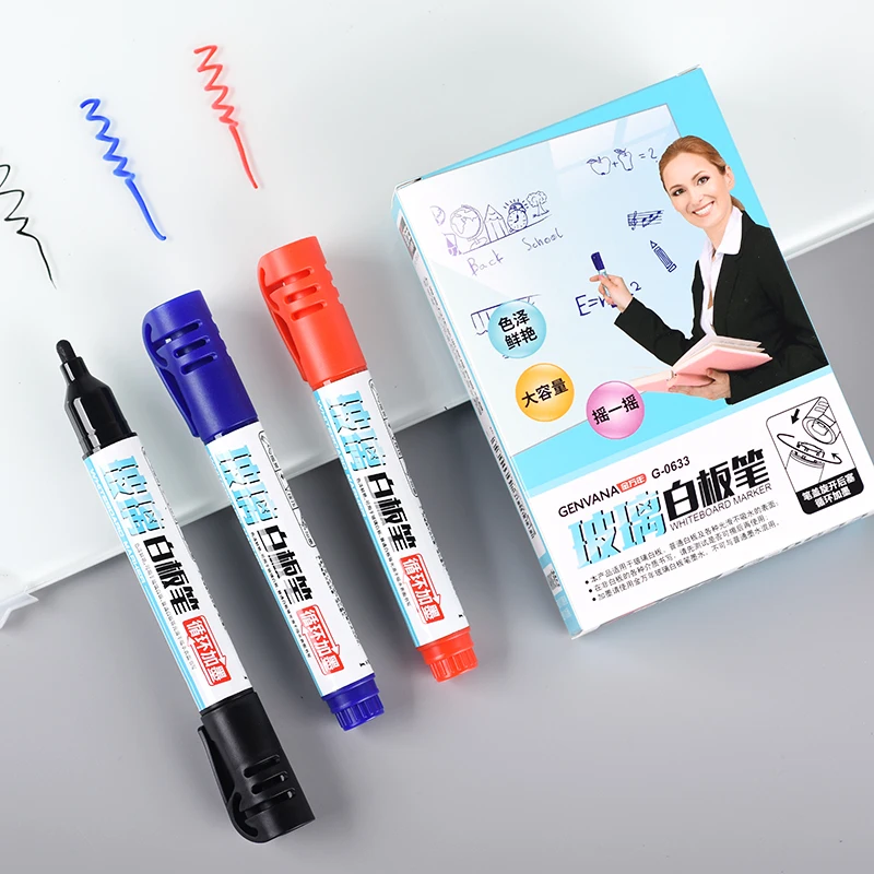 Glass whiteboard markers erasable refillable straight liquid for tempered glass teaching office training drawing boards