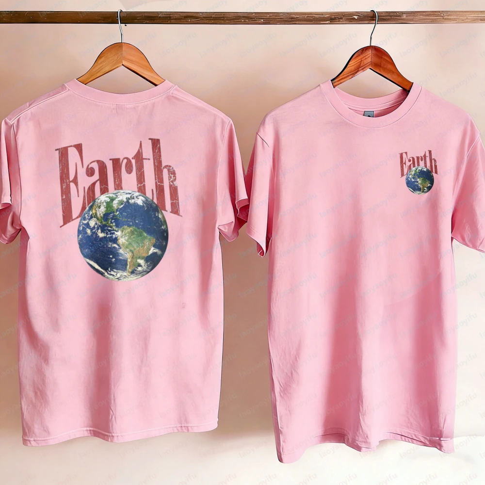 Vintage Earth Shirt Retro Planet Graphic Tee Distressed Earth Day T Shirt World Unisex Nature Lover Gift Minimalist Planet Shirt