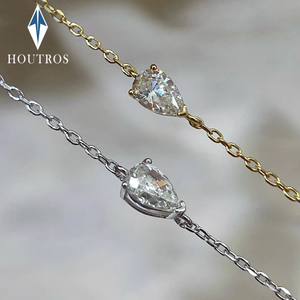 

Браслет-пасьянс с муассанитом и бриллиантами 0,5-2 карата для женщин, стерлинговое серебро 925 пробы, позолоченное 18 карат, штабелируемая цепочка, ювелирные изделия