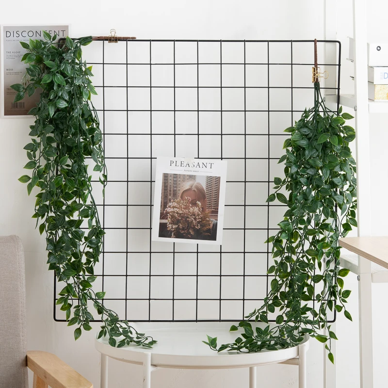 نبات اللبلاب الاصطناعي البلاستيك الأخضر يترك الزفاف السنة الجديدة عيد الميلاد ديكور المنزل في الهواء الطلق حديقة DIY بها بنفسك غرفة المعيشة الجدار الشنق #2