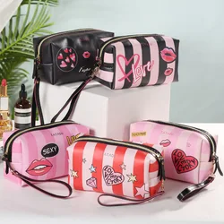 Pu Graffiti Storage Makeup Organizer Bagette Bag Cosmetiquera Small Cosmetic Organizing Bag For Girls Pillow Makeup Pouches