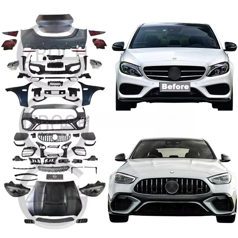

Комплект для переоборудования W205 в W206 для Mercedes-Benz C-класса W205 (2013+) в W206 C63: бамперы, капот, крышка багажника, фары — обновление кузова из старого в новый