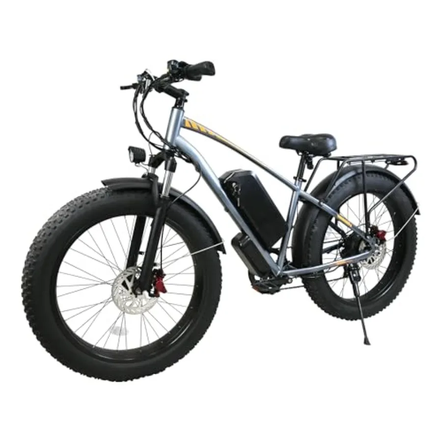 

Adult electric mountain bike with 1000W motor 31MPH speed 60-mile range 26 fat tires 48V 18.2Ah battery dual shock absorber 7-s