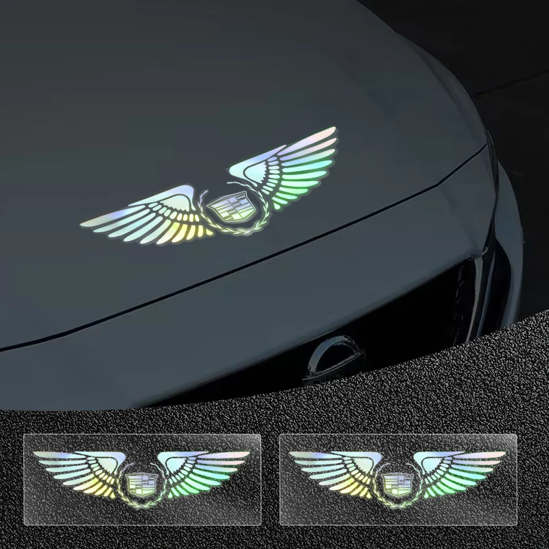

Car Logo Decorative Colorful Laser Reflective Waterproof Decals for Cadillac Seville XT4 CT4 CT5 ATS SLR STS EXT CTS Accessories