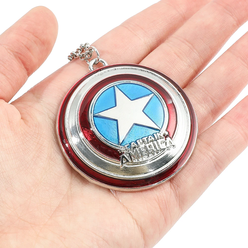 Modische Punk Captain America Schild-Halskette - Trendiger Unisex-Anhänger Schmuck-Accessoire als Geschenk für Freunde – Detail 6