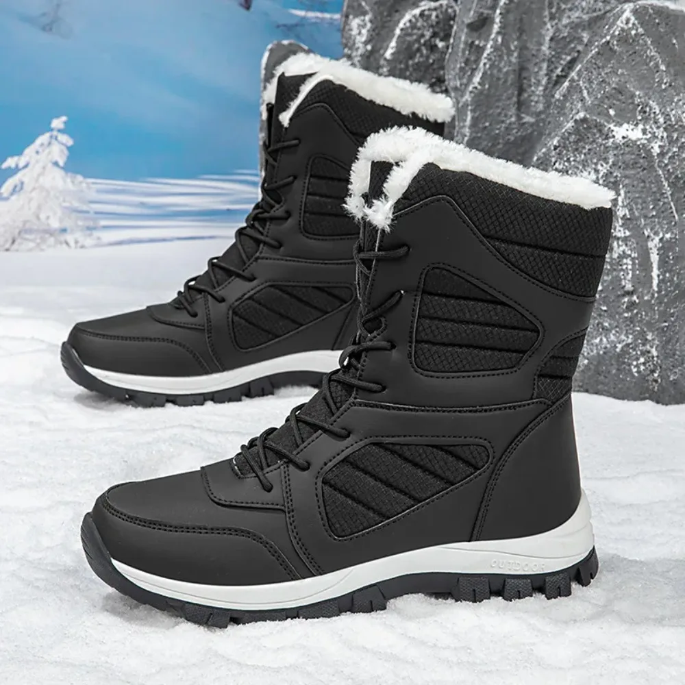 

2025 Boot woman High-top Waterproof Ankle Boots Men Thick Plus Warm Large Size Snow Hiking Boots Outdoor Cotton Shoes Sneakers