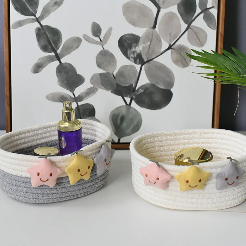 New Product Star Storage Basket Porch Debris Storage Box Woven Key Remote Control Storage Basket Small Girl Heart