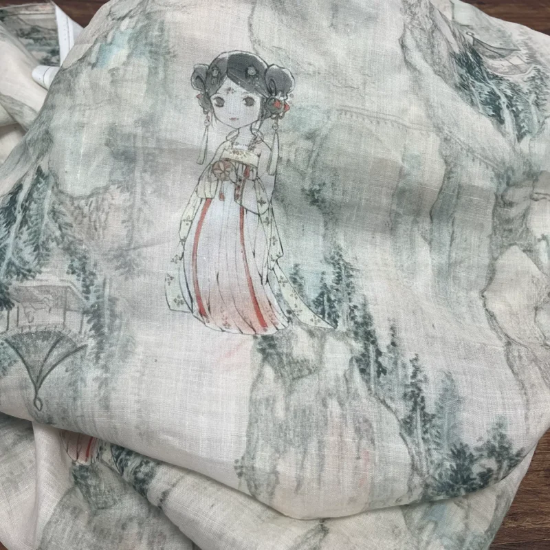 

White pure ramie fabric, used for making high-end summer clothing sewing fabrics.