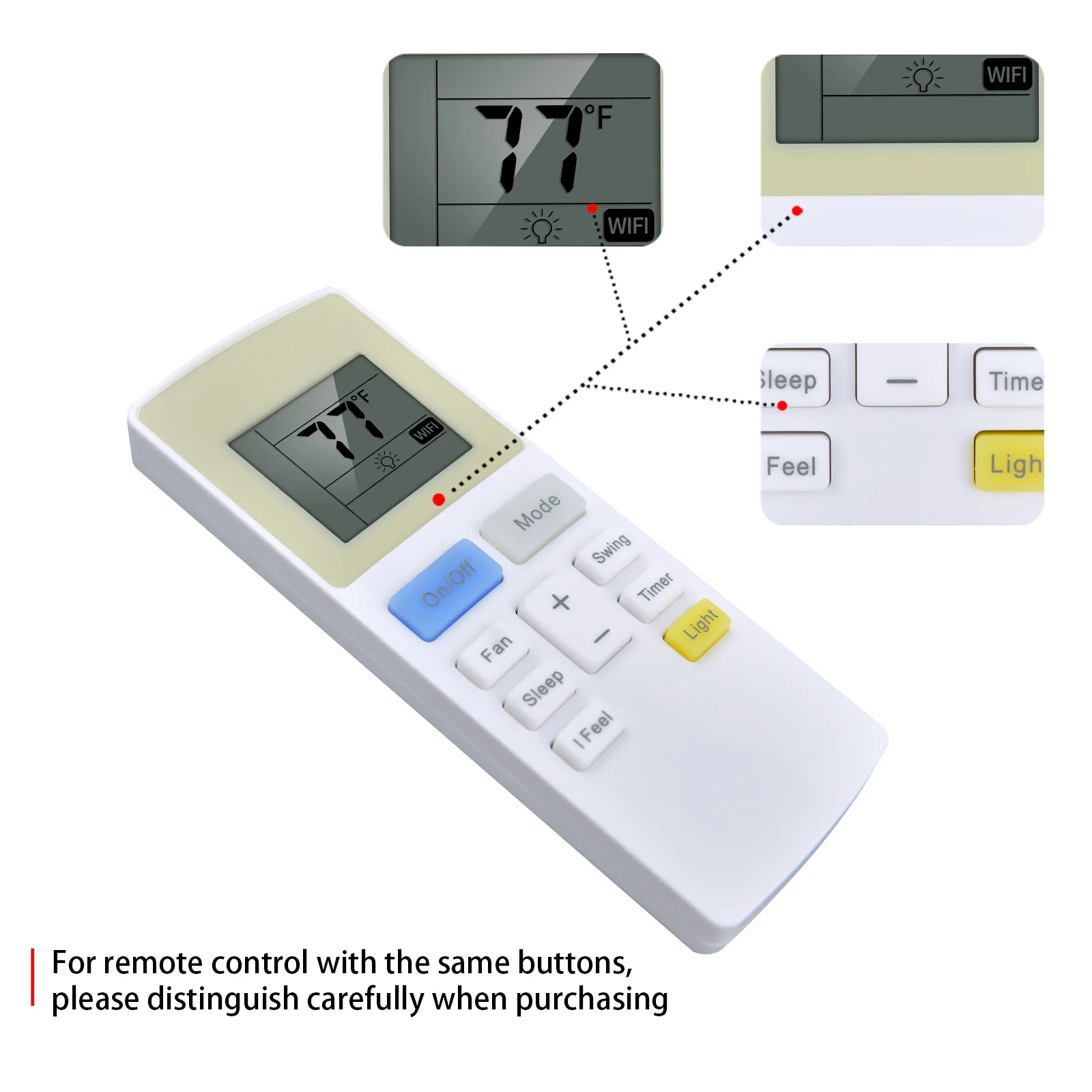 YAW1F3F Fernbedienung kompatibel für TOSOT Fensterklimaanlage 8.000 BTU 10.000 BTU GJC12BR-A3NRNJ1C für GREE Klimaanlage