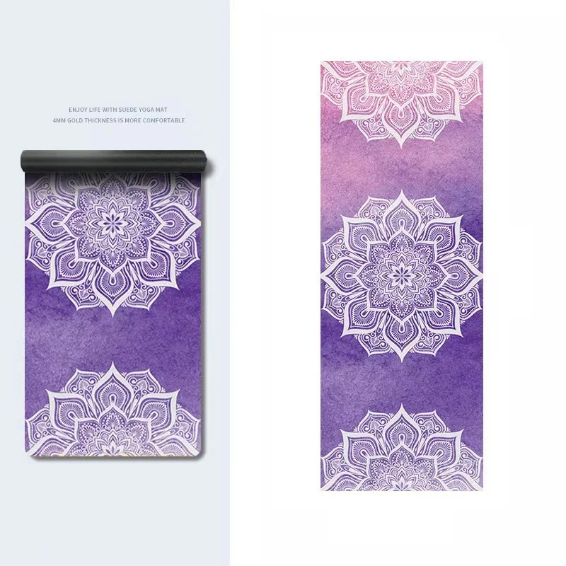 Professional Sandblasted PU Rubber Yoga Mat Anti-shock Sports Fitness Mat  Wear-Resistant Sports Pilates Mat 183cm*68cm*4mm