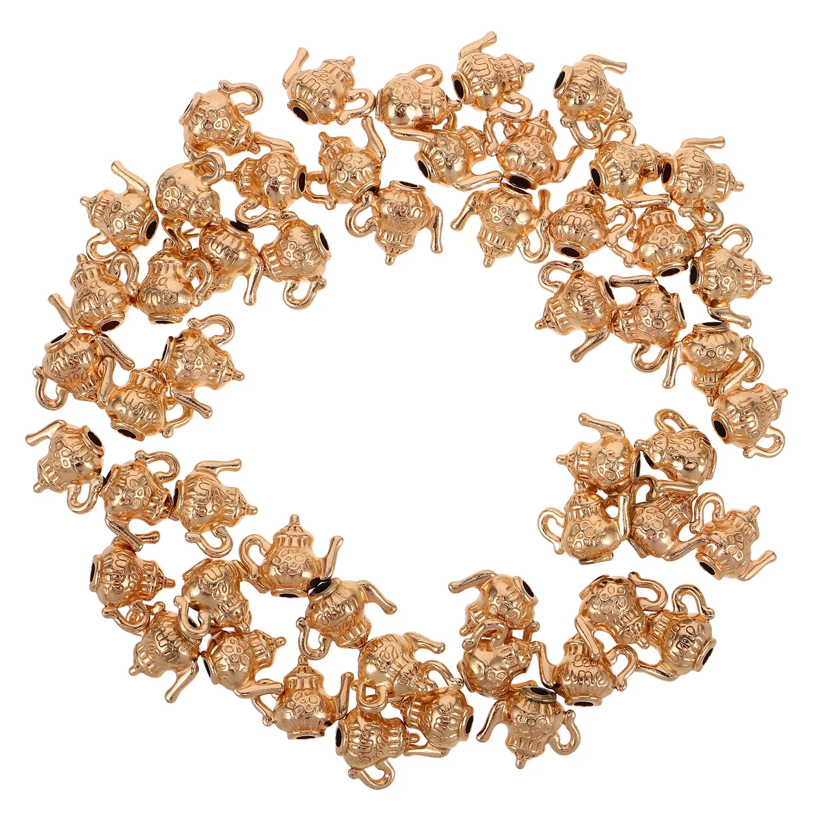 

50pcs Alloy Jewelry Findings Vintage Teapot Charm Mini Metal Pendant For Diy Necklace Bracelet Keychain Craft Supplies