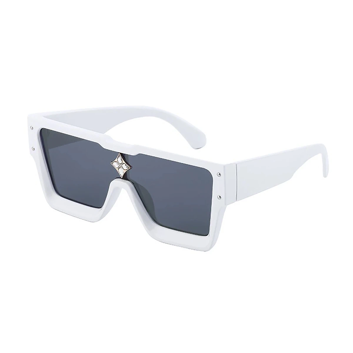New European and American personalized large frame decorative glasses integrated lenses, outdoor sports goggles, fashionable