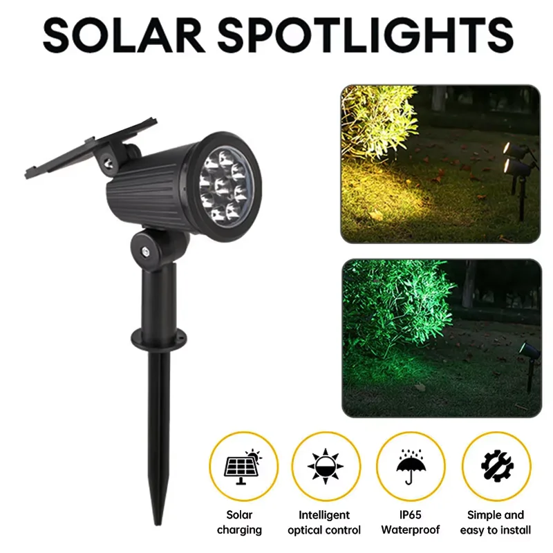 Solar LED spotlight solar light 9LED light adjustable solar spotlight super bright landscape courtyard observation lawn light