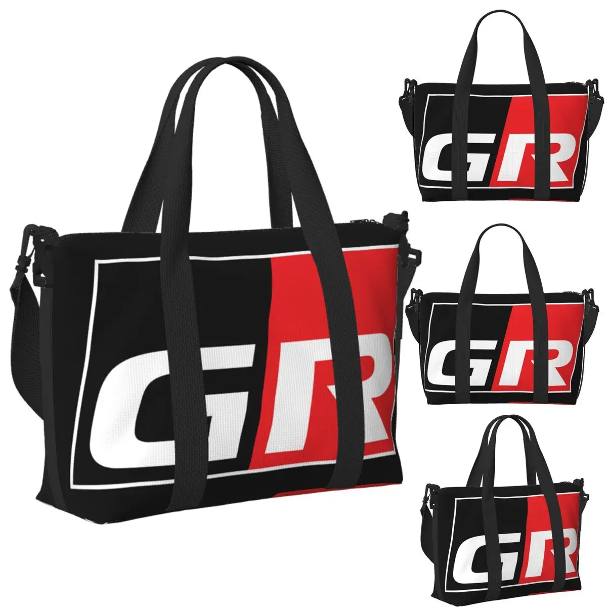 

Custom GR Logo Gazoo Racing GR Sport Beach Travel Bag Large Capacity Tote Bags for Gym Sport Women Shopping Duffle Shoulder Bag