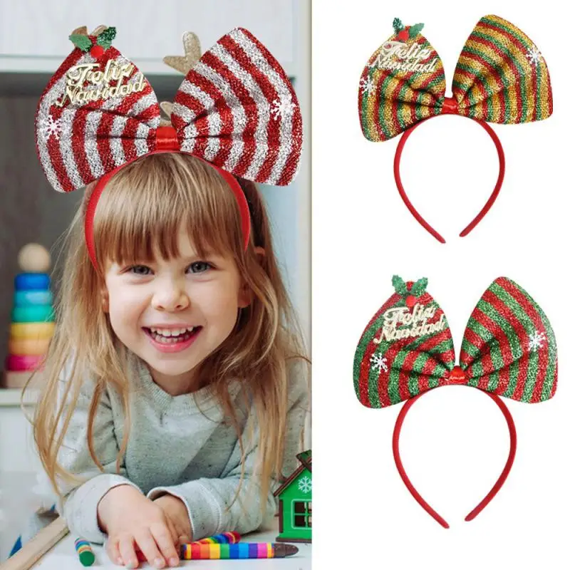 Elk Snowflake Cartoon Headband for Kids, Bow Hairband, Birthday Party Headwear, Natal Cosplay, Presentes de Halloween, Acessórios para Cabelo, 2025