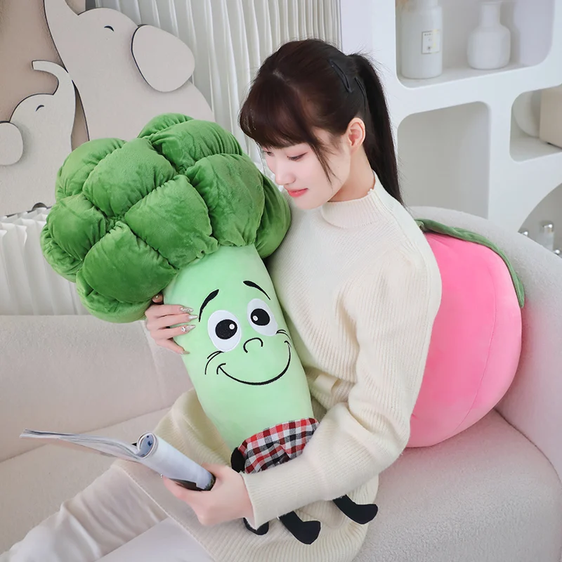 Farcito Kawaii Verdura Peluche Cuscino Frutta Anguria Pesca Broccoli Farcito Decor Peluche Peluch con Braccia Gambe Regalo