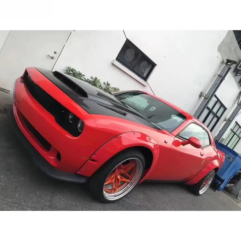 High Quality FRP Unpainted Wide Wheel Eyebrows Rear Spoiler Body Kit For Challenger Srt 2009-2016