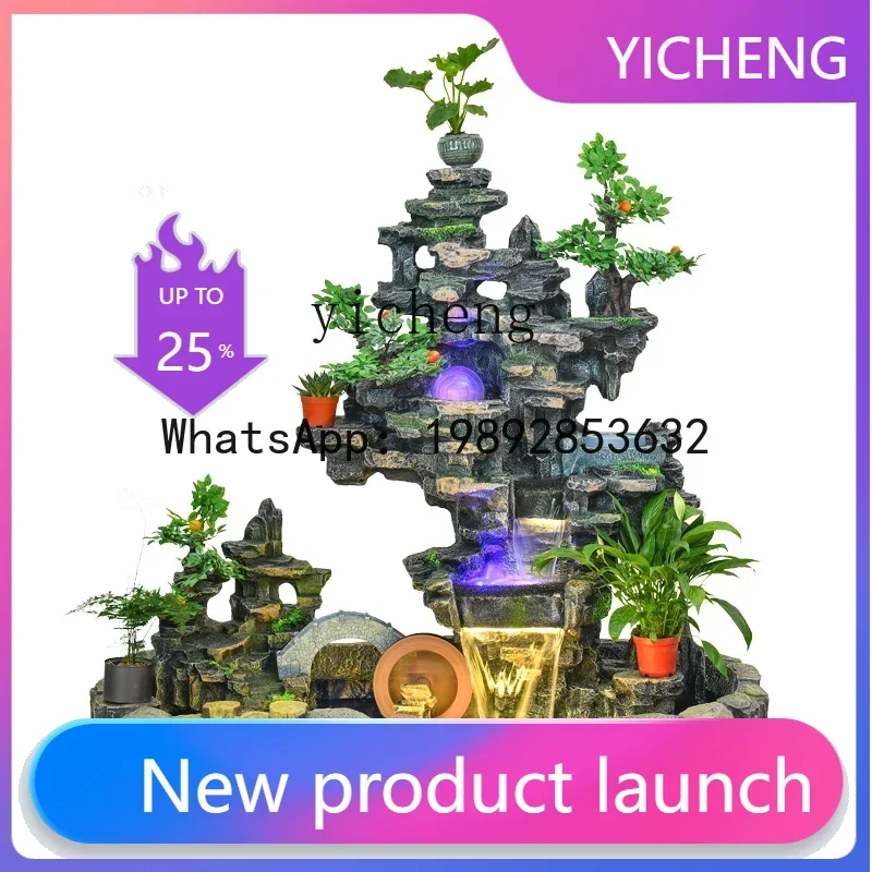 X7  feng shui wheel lucky rockery flowing water fountain ornament living room floor alpine fish pond circulating water landscape