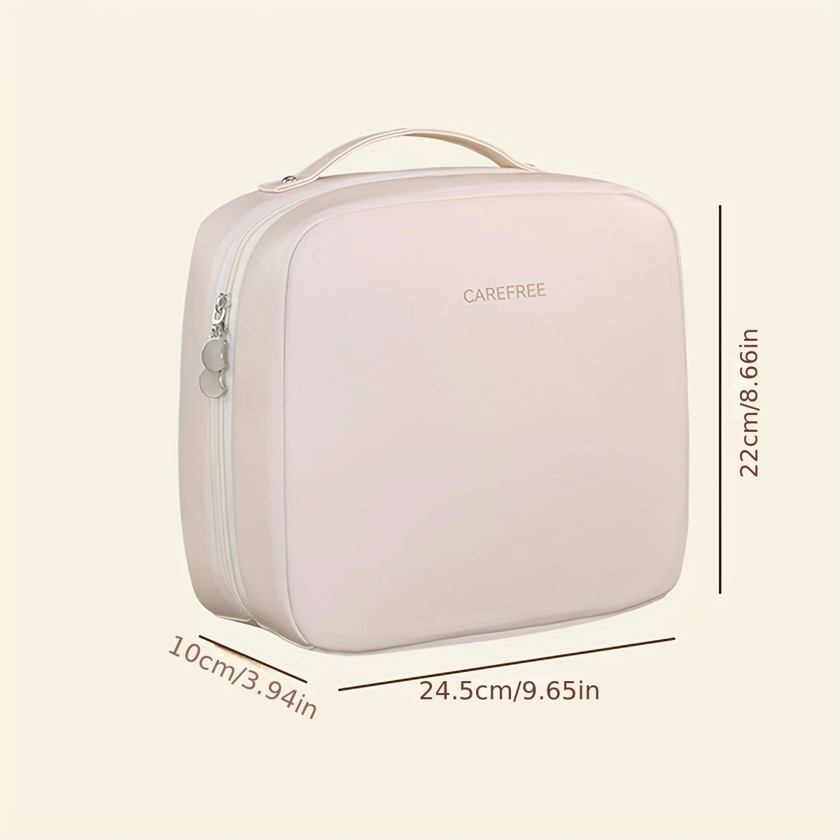 حقيبة مكياج للنساء من البولي يوريثان متعددة الجيوب منظم مستحضرات التجميل محمول بسحاب مزدوج للسفر وفرشاة مكياج وحقائب تخزين أدوات الزينة