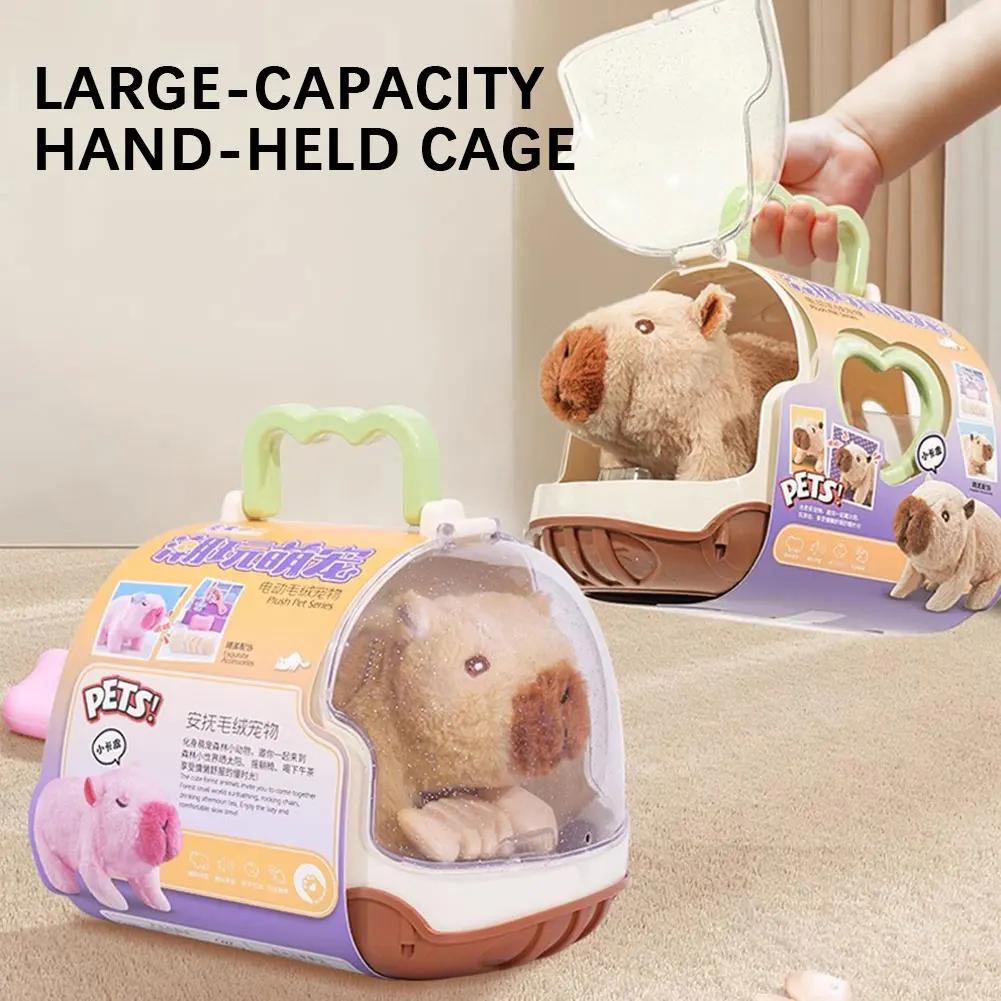 Animale di peluche capibara elettrico che cammina e abbaia Adorabile design capibara, sorpresa di compleanno unica e carina