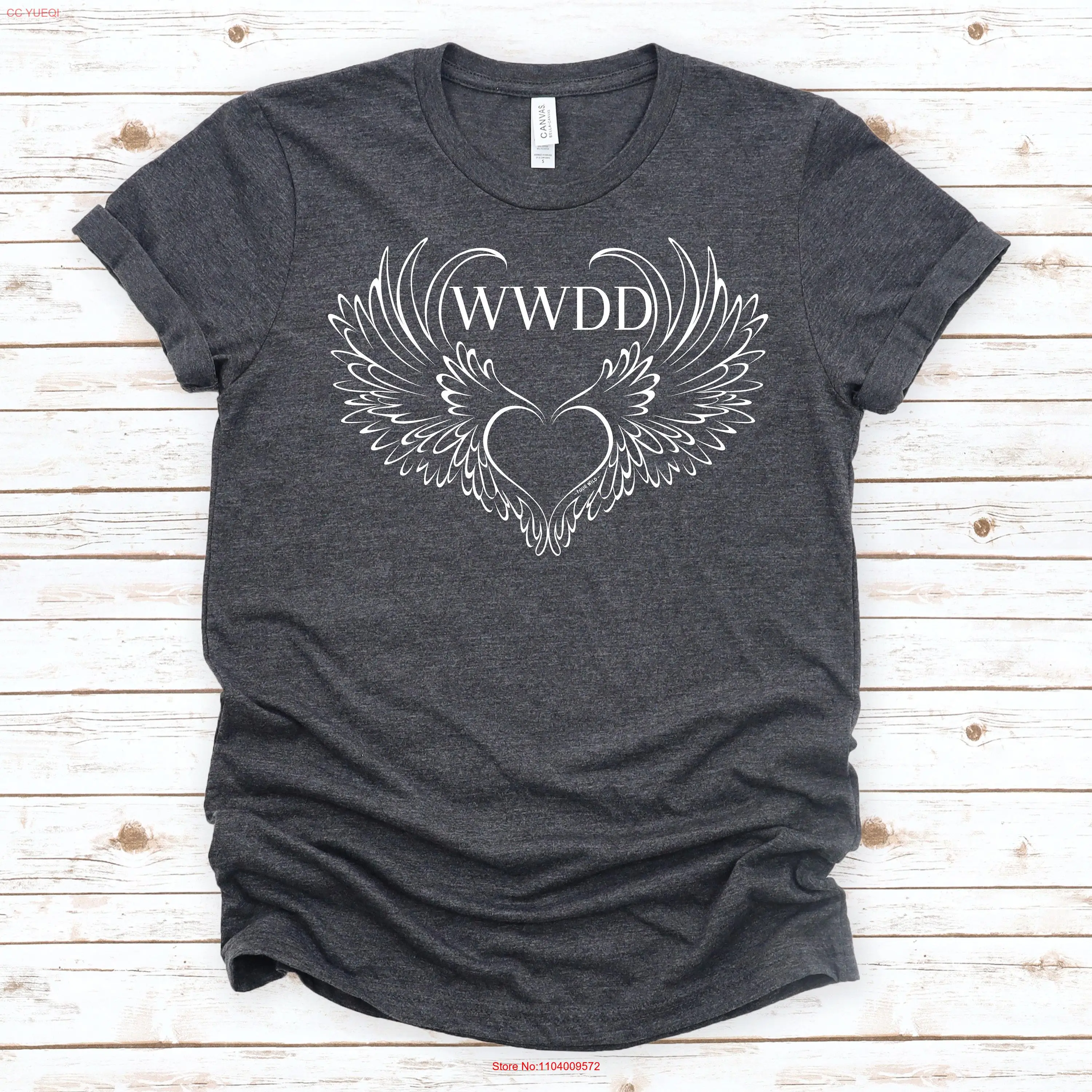 

WWDD What Would Dad Do Angel Wing Apparel T Shirt Remembrance Wings Birthday with for long or short sleeves