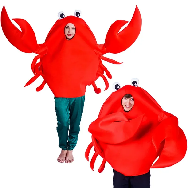 Unisex Adult Children Crab Lobster Costumes Sponge Suit Cosplay Party Fancy Dress Props