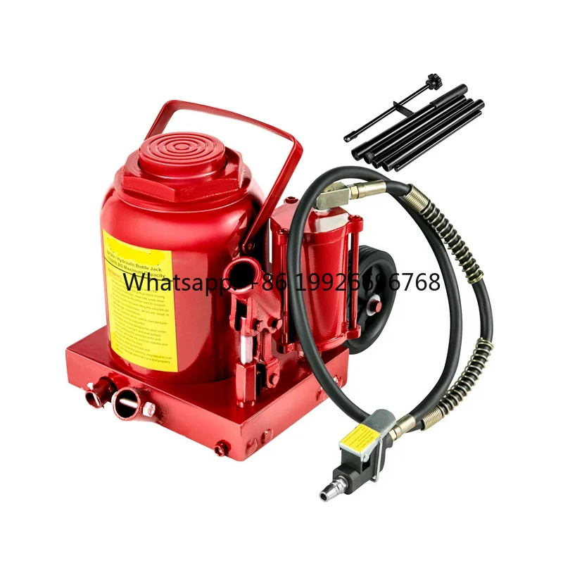 Air Hydraulic Bottle Jack 50 Ton Pneumatic Manual Hand Pump With Rubber Wheel Auto Truck Repair Lift
