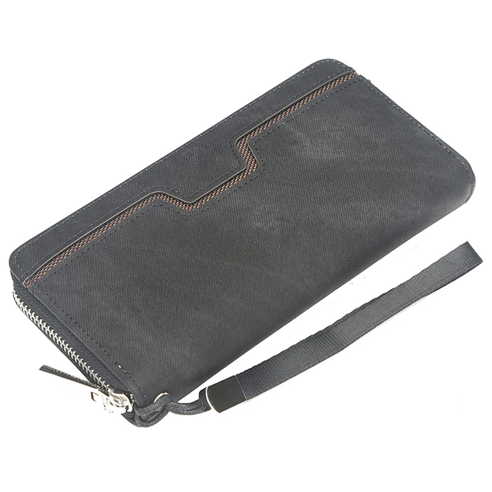 

2023 Men's PU Leather Zipper Clutchs Wear-Resistant Ultra-thin Coin Purse Money Storage Supplies Coin Purse