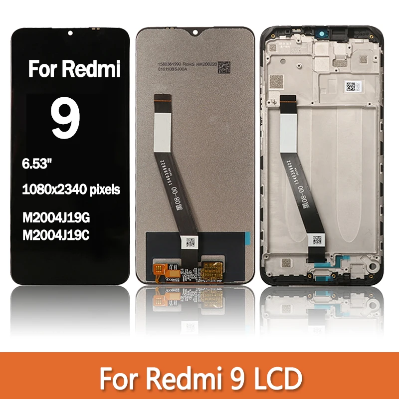 Протестированный 6,53-дюймовый ЖК-дисплей Redmi 9 M2004J19G для Xiaomi Redmi 9A 9C M2006C3LG M2006C3MG ЖК-дисплей с цифровым преобразователем