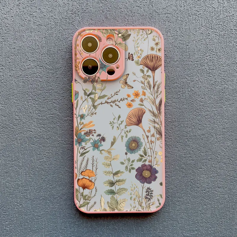 Elegante rosa lila Blumen-Handyhülle für iPhone 16, 17, 15, 14, 13, 12, 11 Pro Max, Abdeckungen Mini 7 8 Plus XS X XR, stoßfeste Schalen – Detail 8