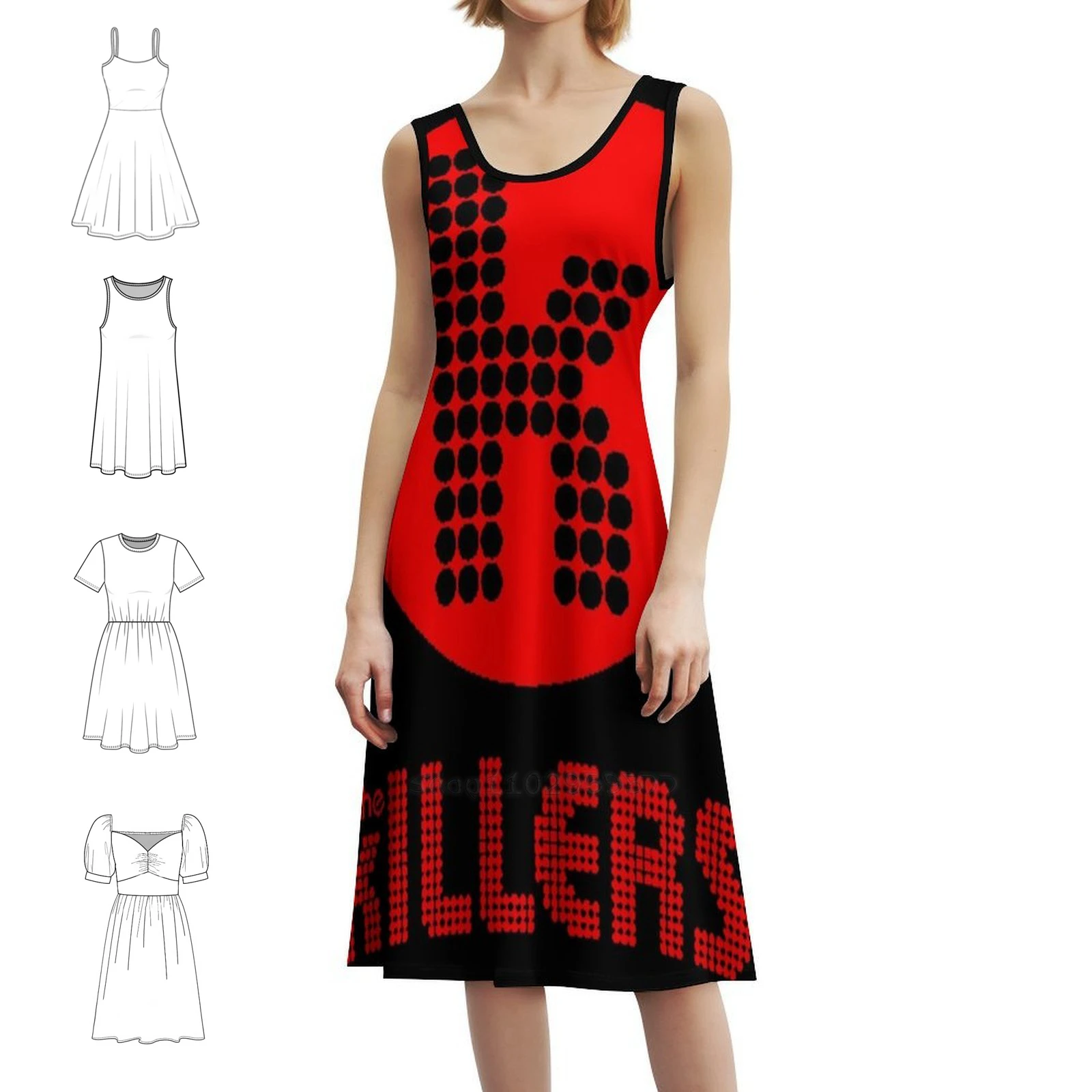 أفضل بائع The Killers Logo Exselna Essential Preppy Style فستان قصير للنساء على شكل حرف a فضفاض مناسب فستان يوم غير رسمي الأكثر مبيعًا #1