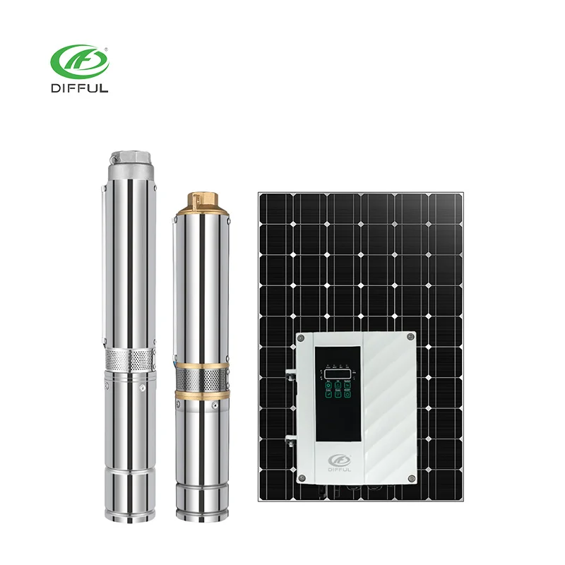 Solar Water Pump 4 Inch Automatic ACDC Switching Farm Solar Water Pump 3500 RMP