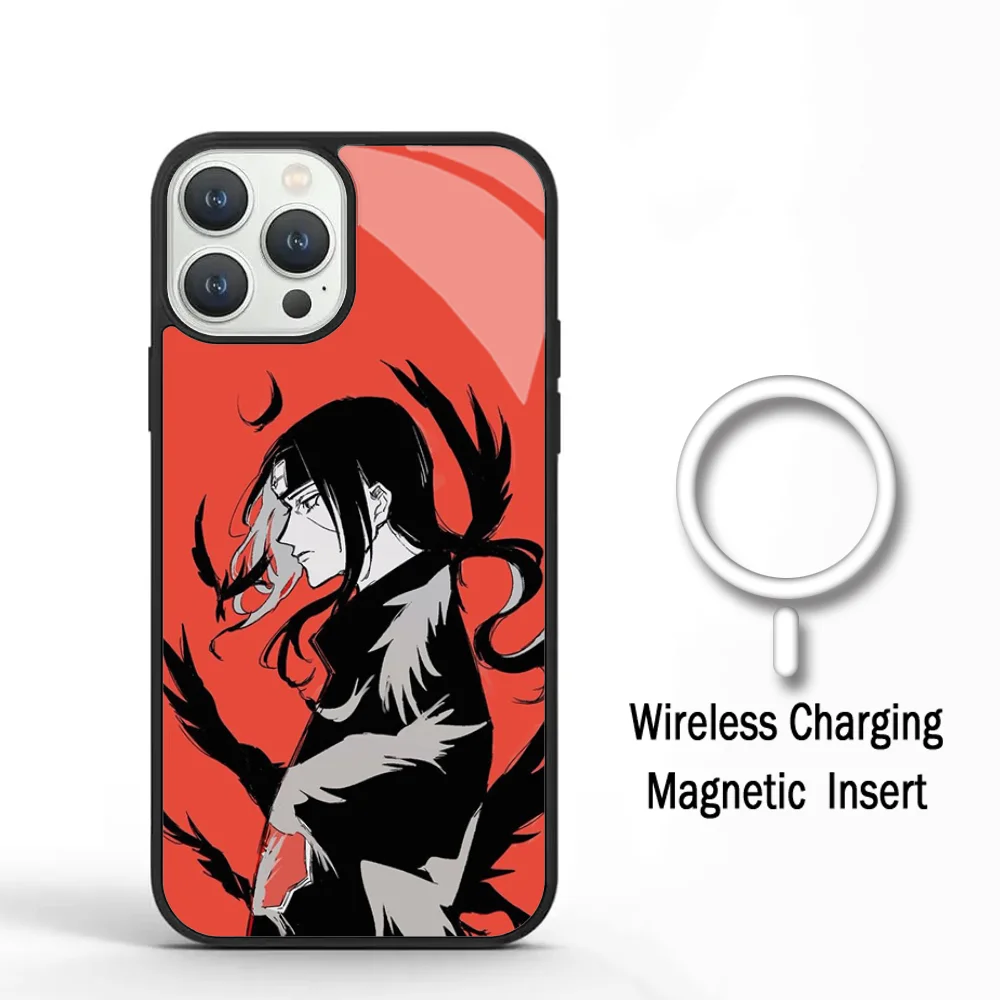 N-Naruto I-Itachi U-Uchihas Phone Case For IPhone 11 12 13 14 15 Plus Pro Max Mirror Acrylic Cover For Magsafe