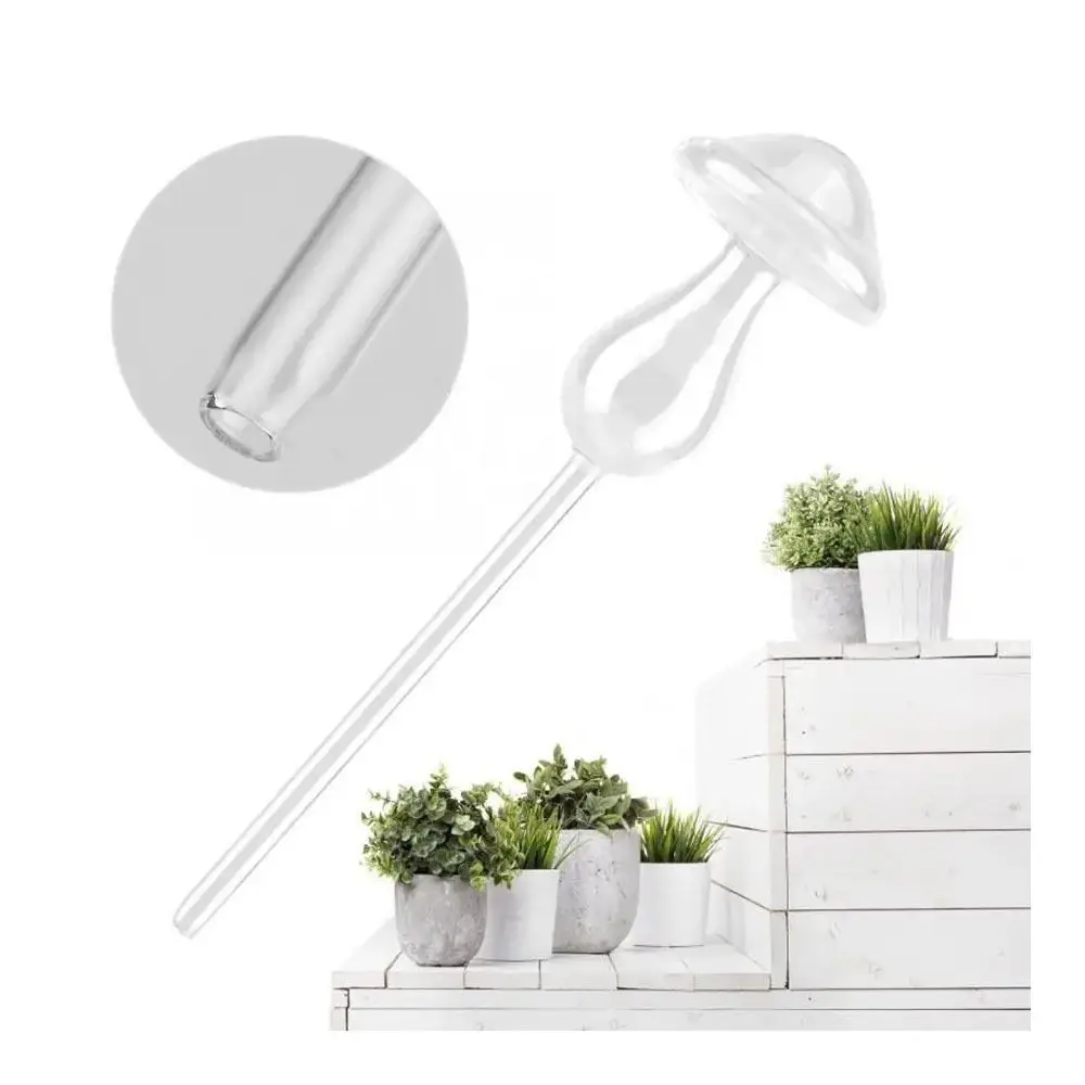 

Mushroom Shape Plant Watering Glass Globes Glass Self Watering Mushroom Automatic Watering Device Rainbow
