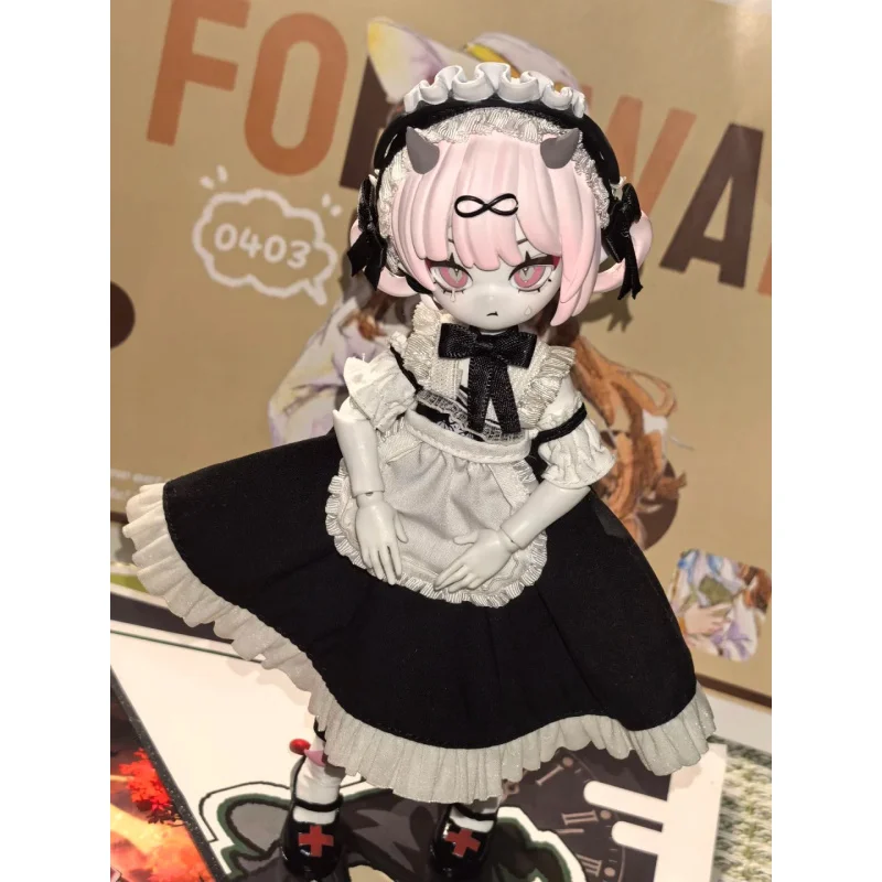 1/8 Bjd قرون الشيطان صندوق أعمى المنقولة دمية زخرفة لطيف عمل شخصيات كرتونية الدمى Kawaii اللعب Caixa Caja