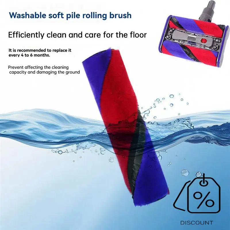 ABKR-2PCS استبدال الفرشاة الرئيسية لـ DYSON SV21 MICRO/SV19 OMNI-GLIDE مكنسة كهربائية فرشاة دوارة مزدوجة فرشاة دوارة مخملية ناعمة