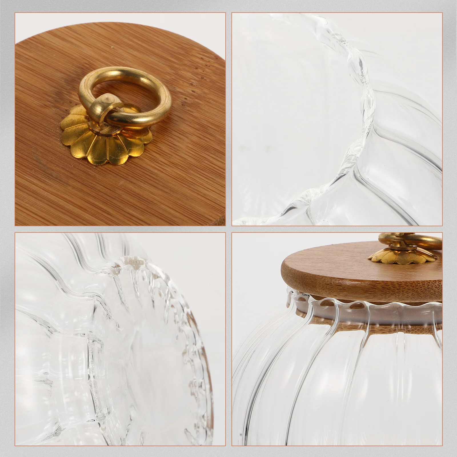 

Pumpkin Style Glass Storage Jar Airtight Lid Clear Coffee Bean Canister Multipurpose Kitchen Grain Container Glass Sealed Jar