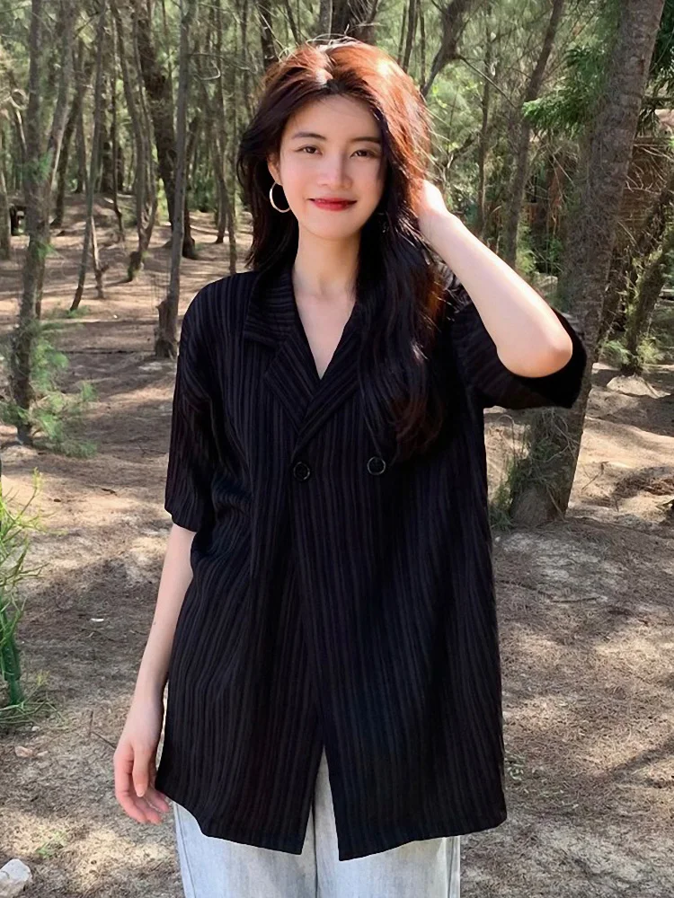 Estate Donna Allentato Casual irt ort Sve Design Sensation Piccolo ence Pigro Pieghettato Sottile irt Pendolarismo Sle Coreano V...